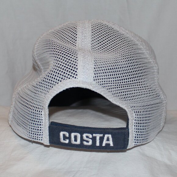 COSTA Del Mar USA Flag C Logo Unstructured Mesh Back Velcro Strap Baseball Hat - Picture 8 of 13